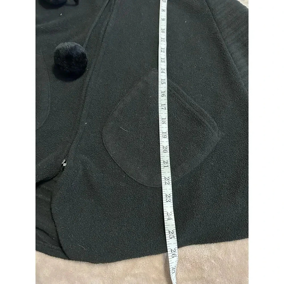 Le Moda Poncho One-Size Black Full Zip Oversized Fall Trendy - Picture 6 of 6